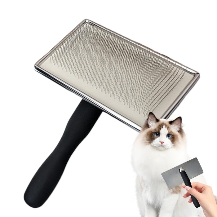 Преміум щітка для собак з довгою шерстю та котів | Самоочисна щітка для догляду за шерстю з надійними сталевими шпильками | Інструменти для чищення шерсті тварин, видалення ворсу