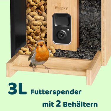Розумна годівниця для птахів Netvue Birdfy з камерою, сонячною панеллю, 3L, автоматична ідентифікація птахів, для спостереження за дикими птахами