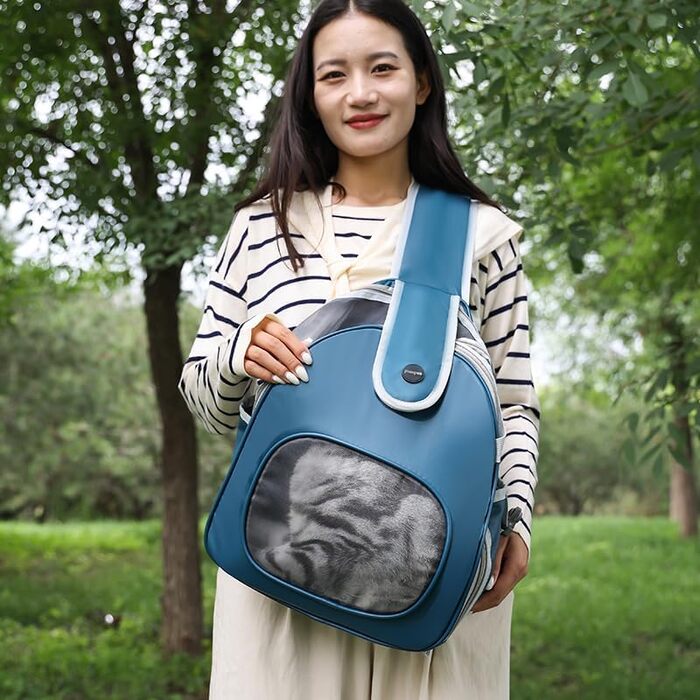 SOLAPOLLO переноска для тварин через плече, сумка-переноска для маленьких тварин до 9 кг, підходить для цуценят та кошенят, для прогулянок, подорожей та кемпінгу (темно-синій)