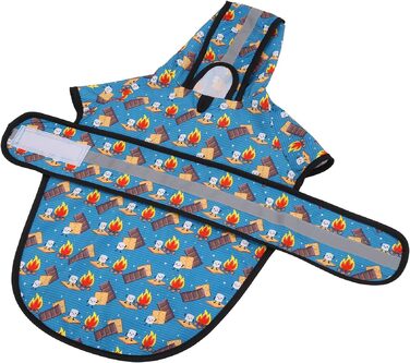Дощовик для собак та цуценят HDE з капюшоном, модель Happy Camper (Гумакові качки), розмір XL