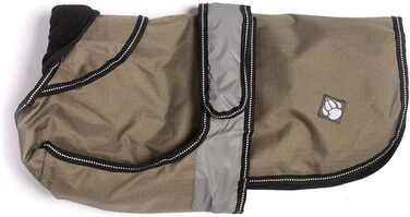 Датський дизайн: водонепроникний дощовик для собак з флісовою підкладкою, відбиваючими елементами, 30.5 см (хакі, 28 x 16 x 1 см)