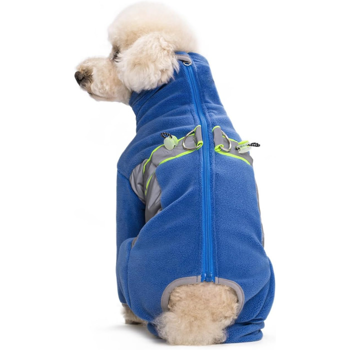 Теплий зимовий пуховик для собак BT Bär, блакитний, розмір S, з кільцем D, регульований, з блискавкою