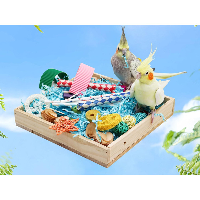 Іграшка-гойдалка для птахів Vogel: дерев'яна коробка для папуг, іграшки для гризучих, аксесуари для клітки, підходить для хвилястих, корел та конур