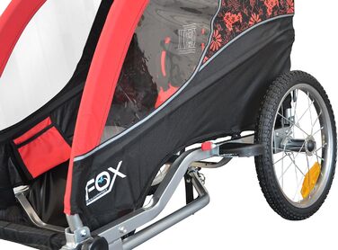 PAPILIOSHOP Fox - Дитяча коляска-трансформер 2-в-1 та велопричіп, червоний, легкий та стабільний