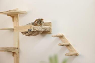 Котяча драбинка Kerbl з натуральної деревини, 38x16,5 см, для стіни, з джутом, для котів, макс. 6 кг