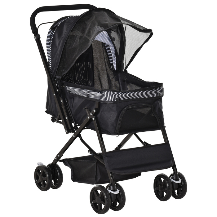 PawHut Dog Buggy Коляска для собак Баггі для маленьких собак і кішок Коляска для домашніх тварин Коляска для домашніх тварин Cat Buggy Oxford Black 76.5 x 52 x 95 см | Аосом