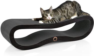 Когтеточка для котів CanadianCat Orbit 2.0 Black Edition, картон, 84×24×23 см, чорна лежанка