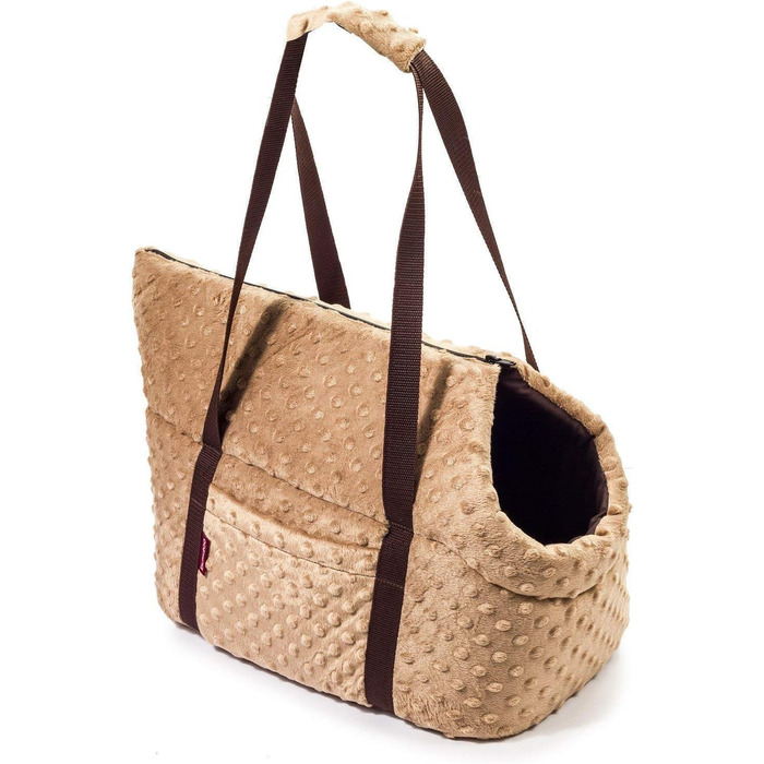 Сумка-переноска для собак та котів, бежева (Minky), M, до 10 кг, розмір 38x28x28 см