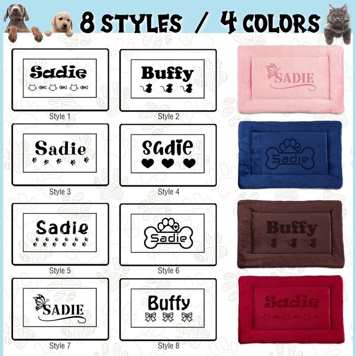 Персоналізована килимок для собак, індивідуальне собаче ліжко для вольєру, миється, килимок для сну домашніх тварин, подарунок для любителів собак і котів (69x52 см, Червоний)