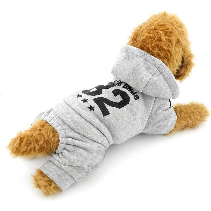 Зимовий комбінезон для собак Ranphy, флісова підкладка, теплий костюм, сірий колір, XL