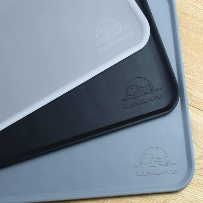 Силіконовий килимок під миску для собак та котів, 60x40 см, чорний, нековзний