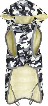 Теплий зимовий одяг для собак: тепла куртка з капюшоном для маленьких, середніх та великих собак (XL, 60-75 см)