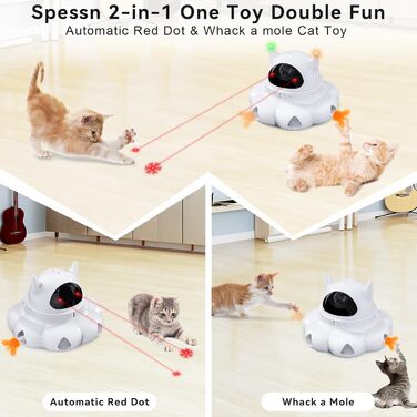Інтерактивна іграшка для котів Spessn 2-в-1, електрична, USB, для розвитку інтелекту, підходить для кошенят та собак будь-якого віку