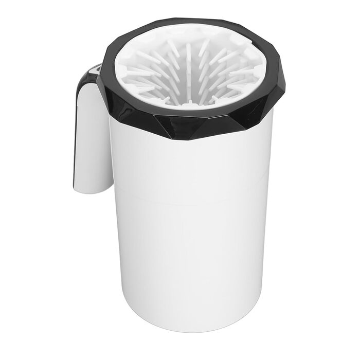 Автоматичний мийка лап для собак, перезаряджувана, силіконові щітки, мийка лап для домашніх тварин, потужна, бездротова, для великих собак (чорний та білий)