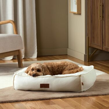 ТOWN & COUNTRY LUXE CuddleTown: М'яке ліжко для домашніх тварин, кремове, розмір M, 68x57x17 см