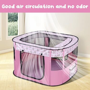 Клітка-забіг для цуценят та собак, портативна, 70x55x40 см, рожева