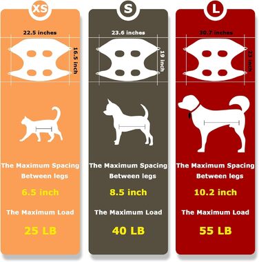 Гамак для грумінгу собак та котів, нашийник для догляду за шерстю, нігтями, вухами та очима (XS, 16.5 см), чорний