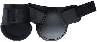 Гетри для коней Merauno® 4 шт. Захисні гетри для передніх та задніх ніг з жорсткою вставкою та ланцюговим закриттям. Підходять для жінок та чоловіків. Міцні PU чоботи для кінців сухожиль, класичні (будівельні). Розмір L, чорний.