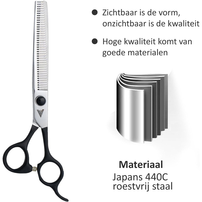 Професійний набір ножиць для грумінгу собак Achilles Pro Silver & Black 7 дюймів