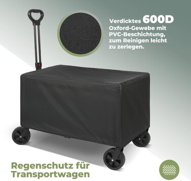 Складаний вагончик Bollerwagen 120L з дашком, 120кг, для пляжу, кемпінгу, собак, покупок та транспортування