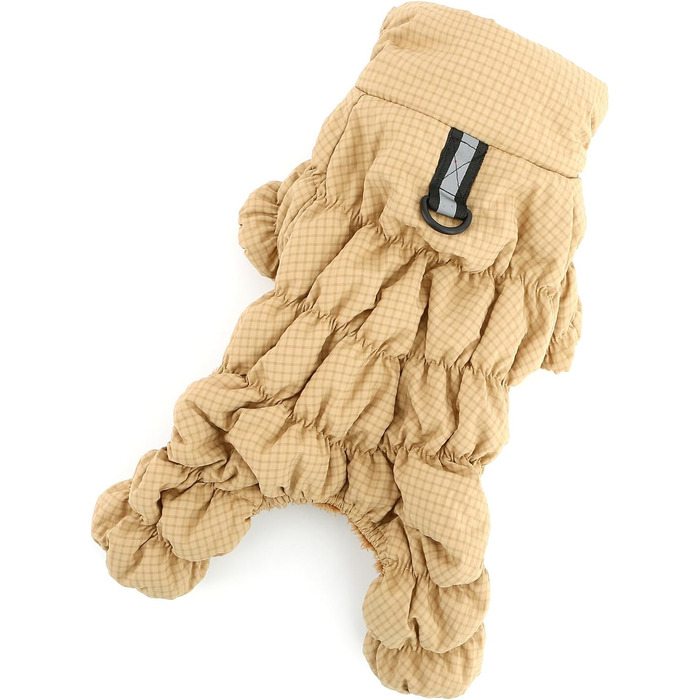 Зимовий теплий костюм-комбінезон для собак, тепла підкладка фліс, водонепроникний, для маленьких порід (йоркширський тер'єр, чихуахуа), зелений (L, хакі)