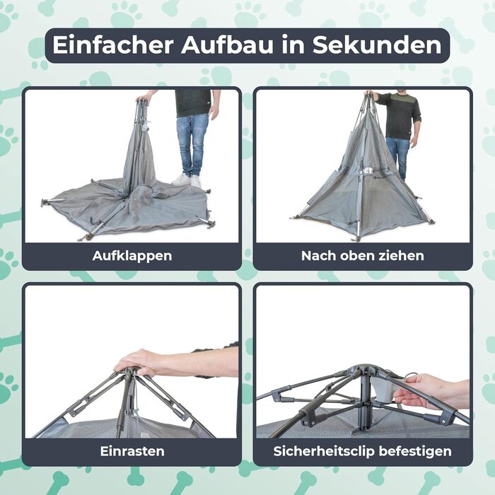 Клітка-переноска для собак Pety - 150 x 100 см, сіра. Переносне зоо-вольєр для відпочинку на природі та вдома. З сумкою та кілочками.