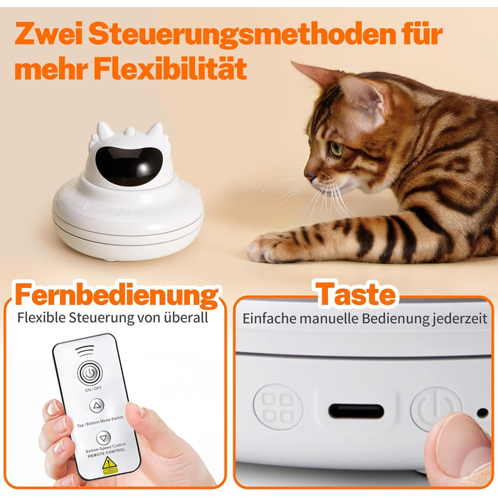 Інтерактивна іграшка для котів Toozey з 3 знімними пір'ями, електрична іграшка з автоматичною подачею пір'я та USB-зарядкою, іграшка для самостійних ігор для котів будь-якого віку, блакитна