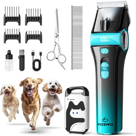 Машинка для стрижки собак Leise з LED-підсвічуванням, 2 швидкості, для догляду за обличчям, вухами, лапами. Блакитна