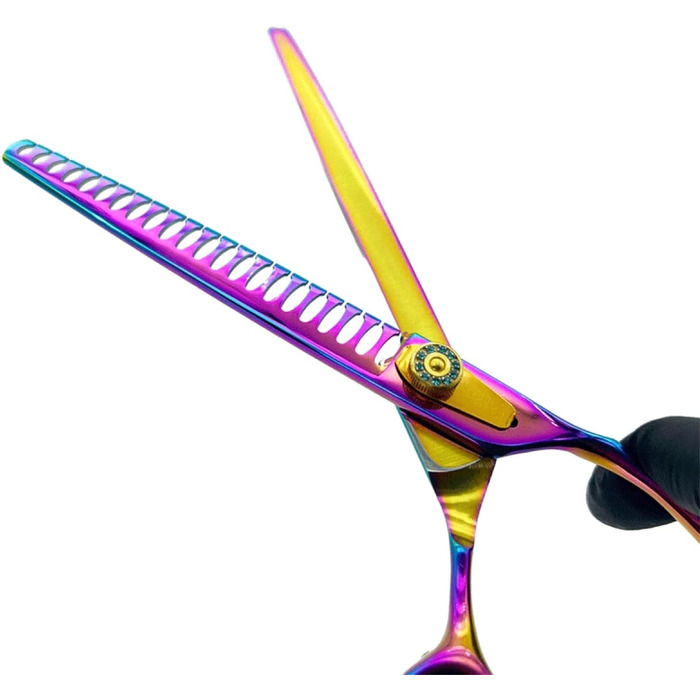 Професійна ножиця для грумінгу собак, 21 см - ножиці для витончення шерсті та стрижки, чорного кольору