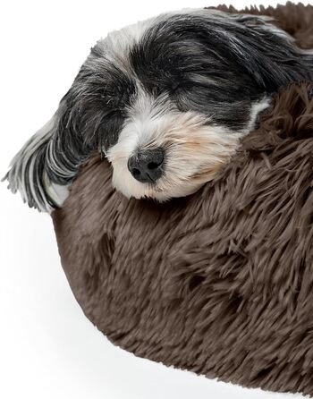 Кішечкове та собаче ліжко Hunter LOPPA, м'яке, з антиковзною основою, можна прати при 30°C, коричневий, розмір L