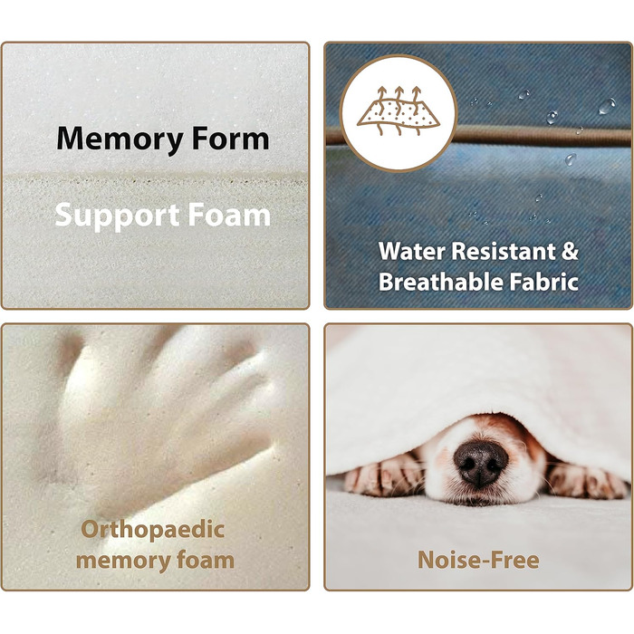 Ортопедичне собаче ліжко Ellie-Bo з піною-пам'яттю, водовідштовхувальне, для клітки/бокса, зелене, XXL (122 см), 122x75x6 см