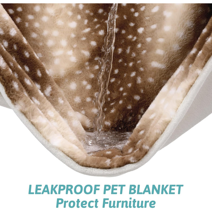 Водонепроникний коврик для тварин, штучне хутро, 75x100 см, коричневий, з принтом оленя