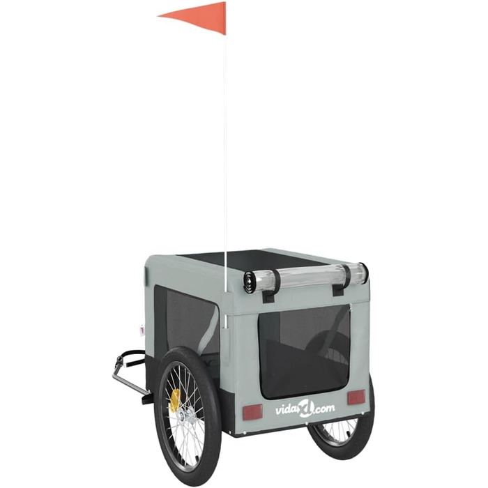 Причіп для велосипеда для собак, сірий та чорний, Oxford-Gewebe & Eisen, для собак та котів