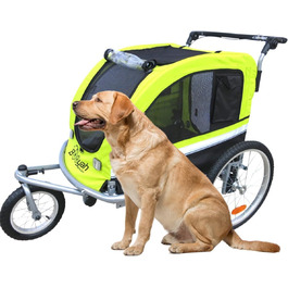 Візок для собак великих порід та велопричіп з підвіскою (чорний)