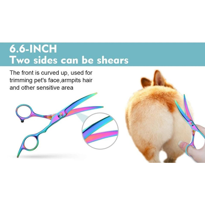 Набір професійних ножиць для собак 3 в 1 - фіолетовий. Ножиці для грумінгу собак, котів та інших тварин. Прямі, зубчасті та вигнуті ножиці в комплекті