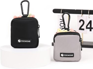 Сумка для ласощів для собак COOWONE з кликером для дресирування, водонепроникна, з тримачем для пакетів, чорна та сіра