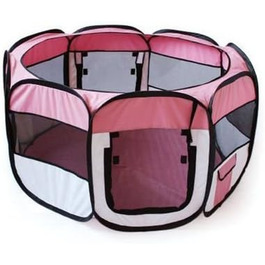 Клітка-загон для кроликів та морських свинок BUNNY BUSINESS, розкладний, тканинна, рожева