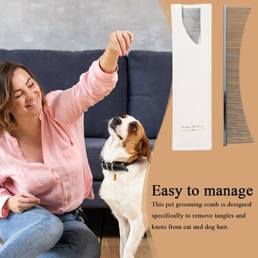 Гребінець для котів Flohkamm - для догляду за шерстю | Аксесуар для домашніх тварин, підходить для літніх собак, довгошерстих порід, щоденне використання, сезон линьки, для кошенят (сріблястий)