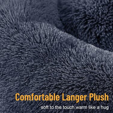 Кругле ліжко для собак і котів з плюшу, 120 см, сіре (4XL)