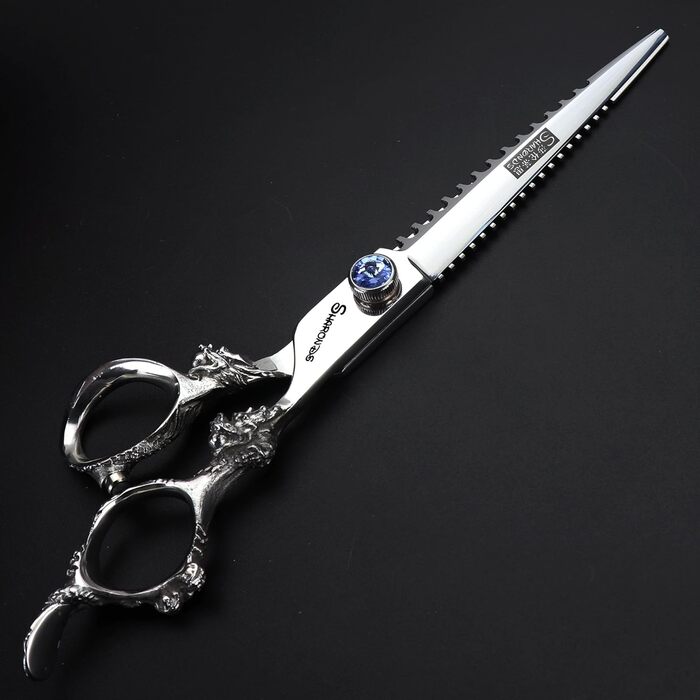 Ножиці для грумінгу домашніх тварин, японська сталь 440C, 7 дюймів + ножиці для фінальної обробки, сріблясті