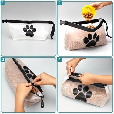 Набір мішечків для зберігання корму для собак BELLE VOUS (2 шт.) - сумка для корму, дорожній миска для собак, аксесуари для собак у подорожах, складаний миска для собак