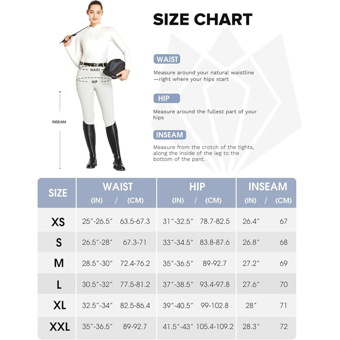 Легінси для верхової їзди FitsT4 для жінок та дівчаток, білі, з повним силіконовим покриттям, кишенею для телефону та петлями для ременя. Ідеально для верхової їзди та тренувань коней. Розмір M