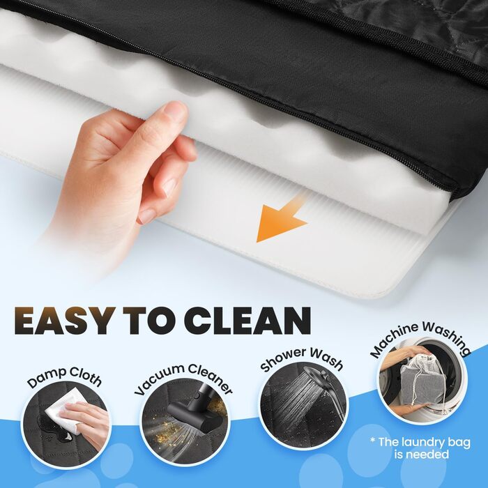 Водонепроникний захист для автосидіння для собак з піною-ефект-ящиками та жорсткою основою, подовжувач заднього сидіння для собак з покращеним захистом дверей, лежанка для собак для подорожей, кемпінгу, підходить для