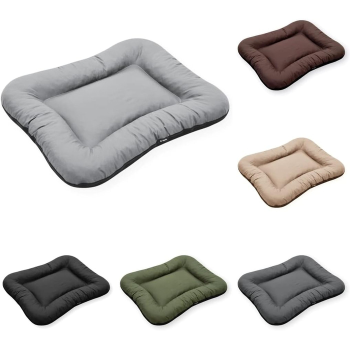 Ліжко для собак середніх порід 4L Textil KLEO, 90x70 см, бежеве, з блискавкою. Також: килимок, матрац, подушка для собак. Розміри: 80x60x10 см (сірий, з блискавкою)