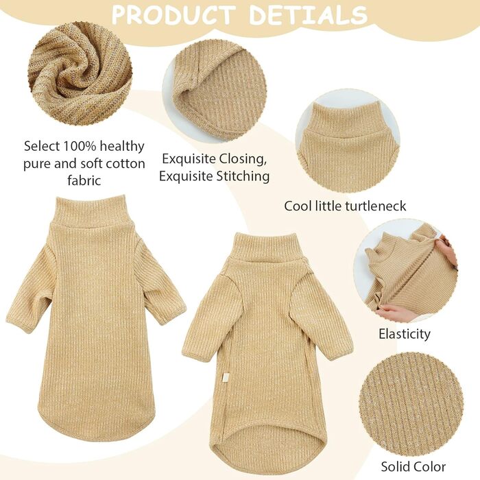 Теплий жилет для безшерстих котів з високим коміром, дихаючий, стильний одяг для котів, жилет-пуловер для кошенят з візерунками, піжама-костюм для Sphynx, Cornish Rex, Devon Rex, Peterbald (S, Хакі)