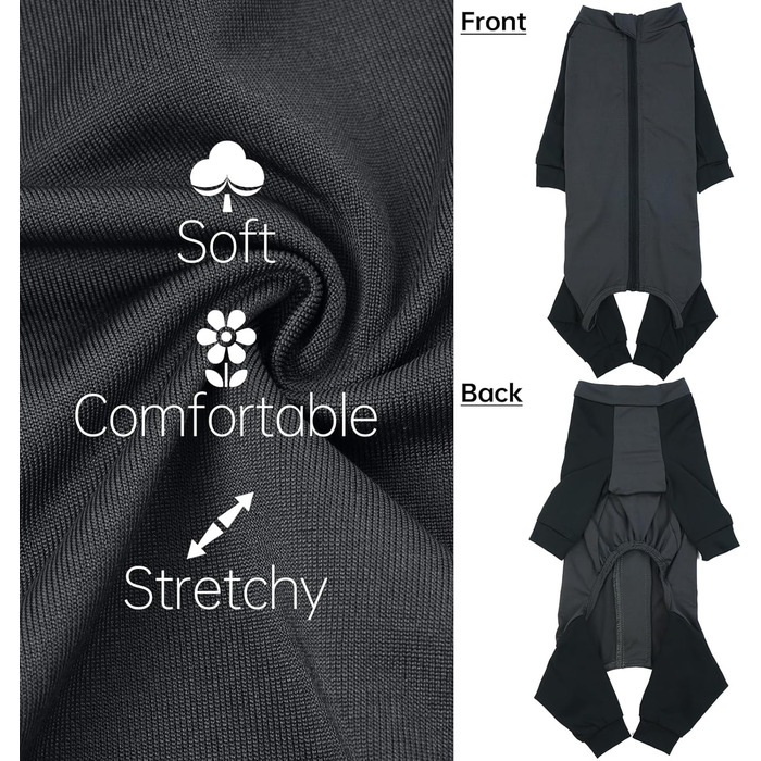 Комбінезон для собак, теплий, вітронепроникний, для маленьких, середніх та великих порід (L, сірий)