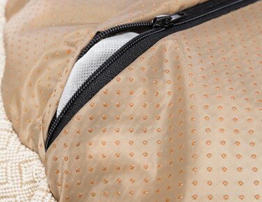 Лежак для собак TRIXIE Boho 65×65 см бежевий, м'яке плюшеве місце для середніх порід, не ковзає, можна прати