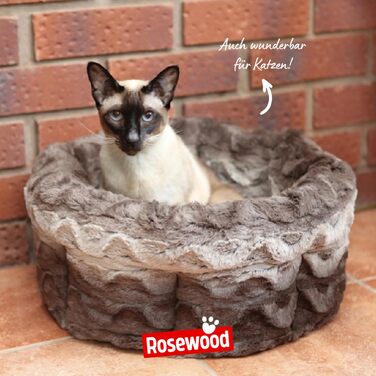 Крісло-гніздишко для собак Rosewood Kuschelbett, м'яке, сіре/кремове, 40x40x48 см