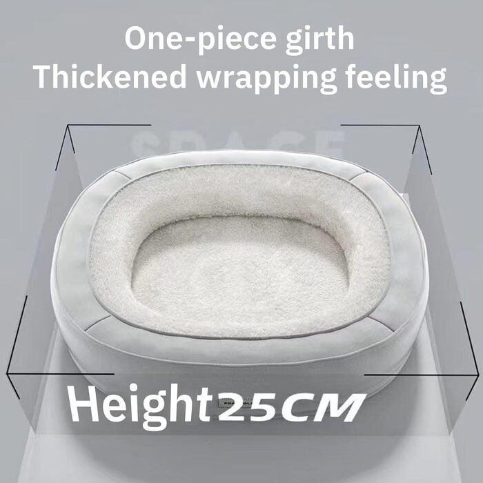 Ортопедичне ліжко для собак, кругла форма, Donut-дизайн, антистресове подушення, ліжко-софа для собак та котів, тепле зимове, з пам'яті ефекту піна, кошик для собак, м'яке покриття, сірий колір, розмір L