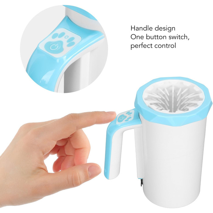 Автоматичний очищувач лап для собак середніх та великих порід – 2 режими очищення, м'яка силіконова щітка (Білий, Синій)